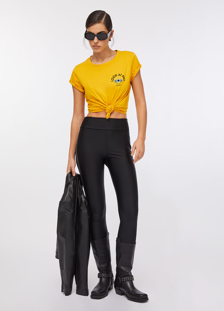 T-Shirt aus Baumwolle Gelb Liu Jo - medium