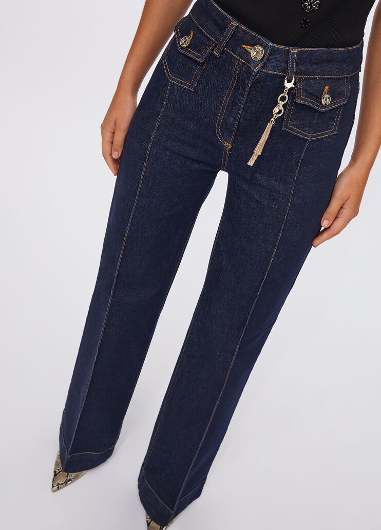 Flared cotton jeans dark blue denim Liu Jo - large image number 2 Flared cotton jeans dark blue denim Liu Jo - large image number 2