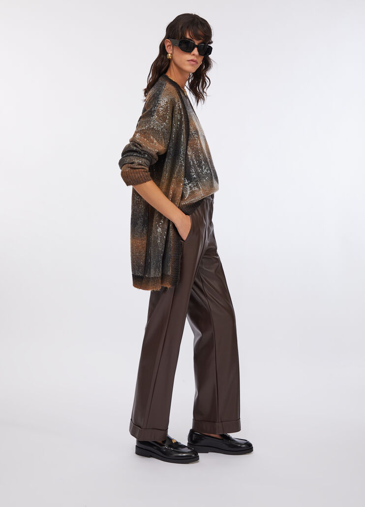 Coated fabric trousers chocolate Liu Jo - large image number 4