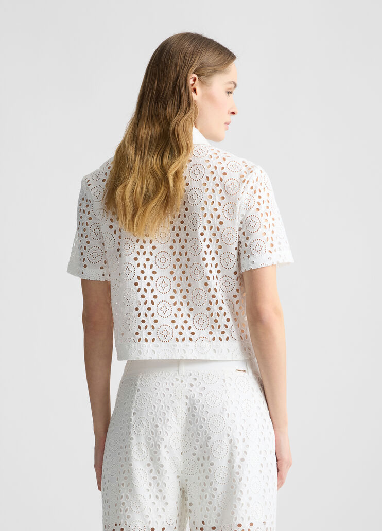 Cropped sangallo shirt white Liu Jo - large image number 1 Cropped sangallo shirt white Liu Jo - large image number 1