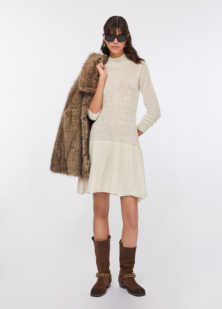 Vestido de lana y alpaca blanco Liu Jo - large image number 5