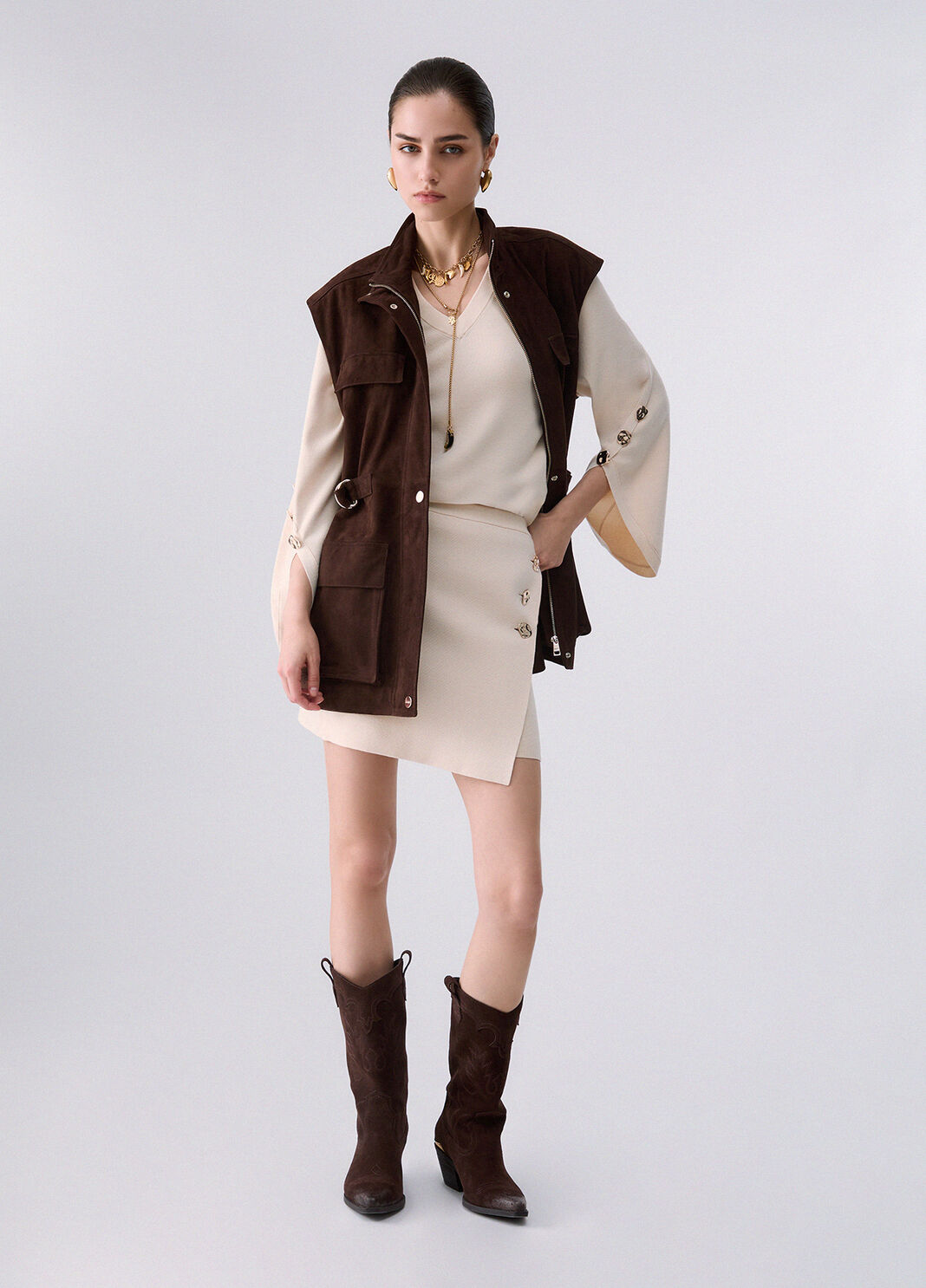Knit Mini Skirt cream Liu Jo - large image number 5