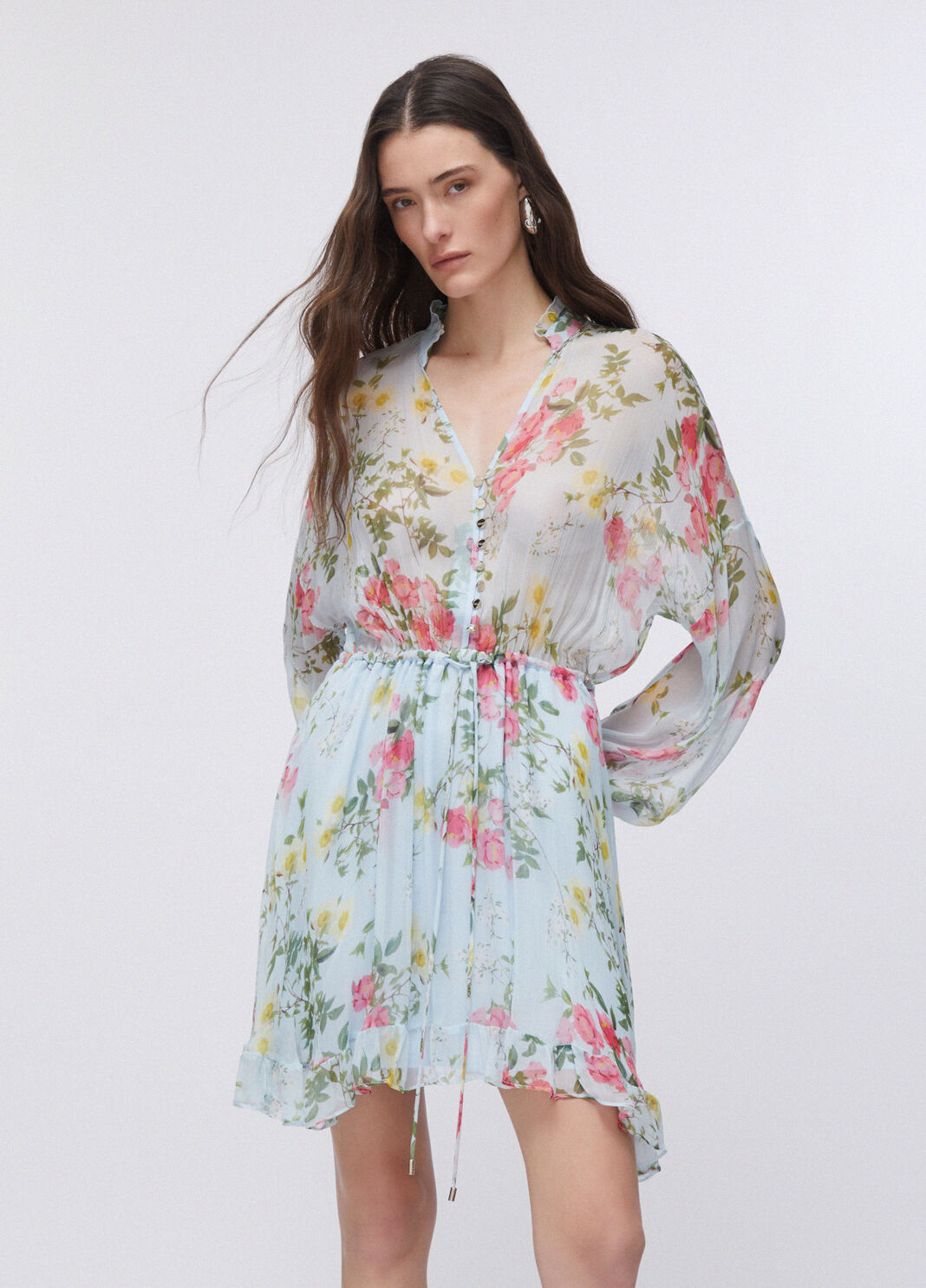 Short flowery dress floral light blue Liu Jo - large image number 0