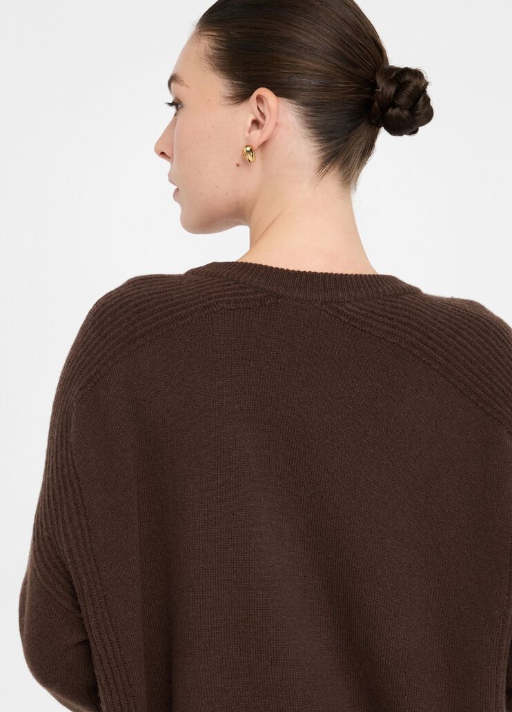 Maglia 100% lana con ricamo gioiello cioccolato Liu Jo - large image number 4 Maglia 100% lana con ricamo gioiello cioccolato Liu Jo - large image number 4