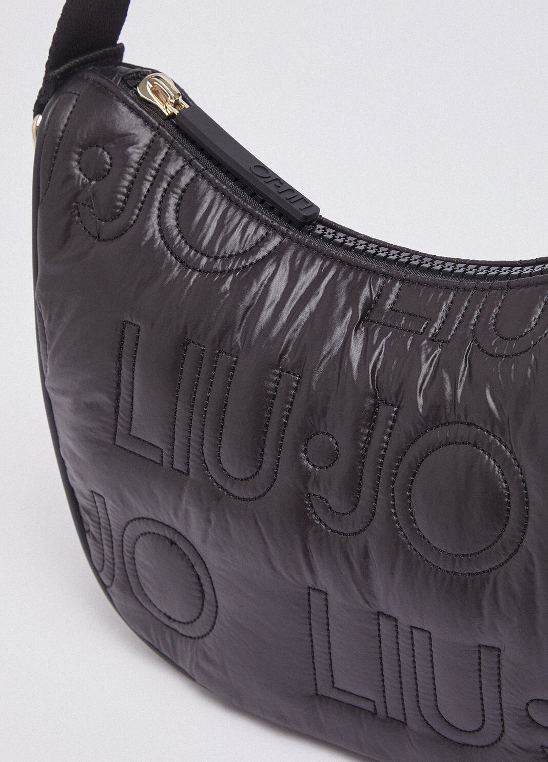 Medium matte nylon crossbody bag black Liu Jo - large image number 4