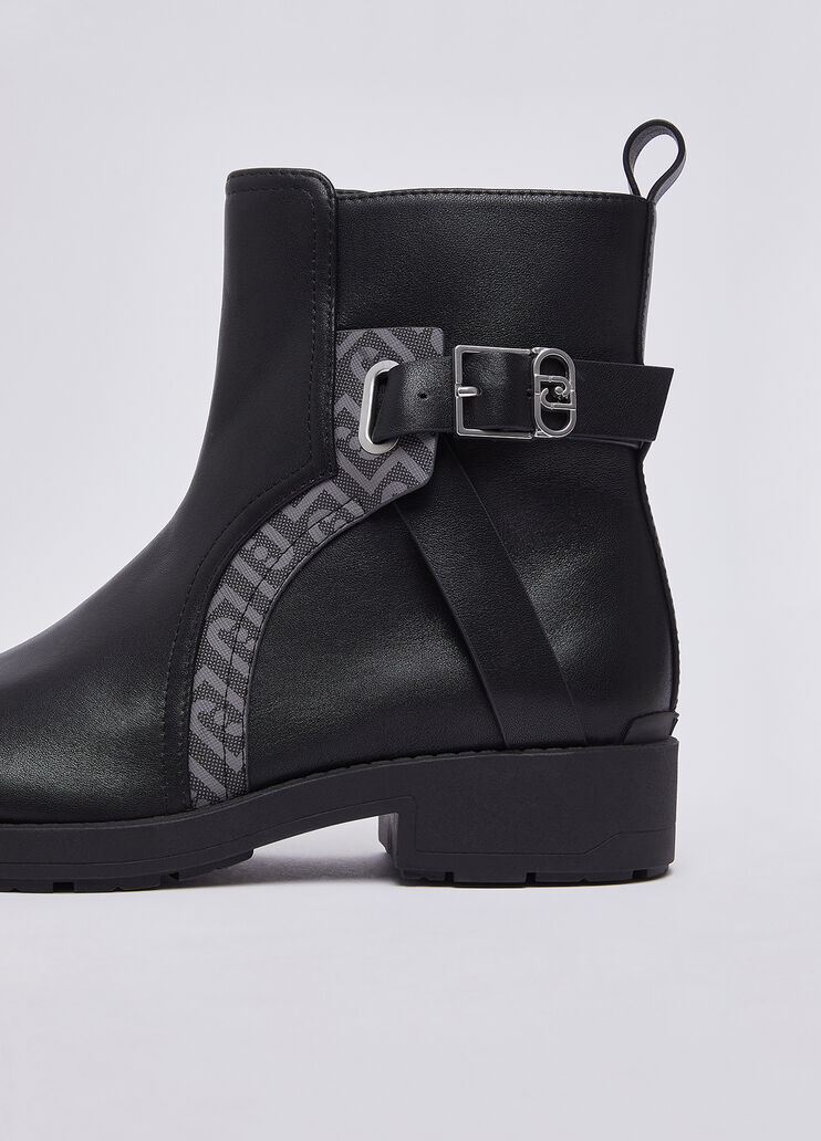 Ankle boots beatles in leather black Liu Jo - medium