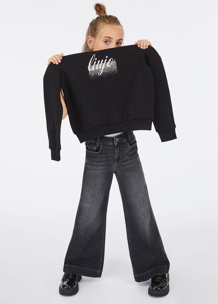 Sweat-shirt en coton avec logo noir Liu Jo - medium Sweat-shirt en coton avec logo noir Liu Jo - medium