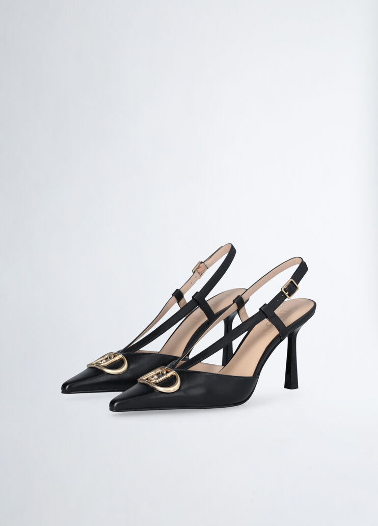 Slingbacks with maxi-logo black Liu Jo - large image number 2 Slingbacks with maxi-logo black Liu Jo - large image number 2