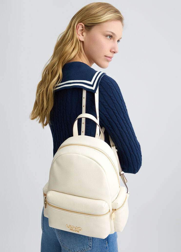 White backpack with logo cream Liu Jo - medium White backpack with logo cream Liu Jo - medium