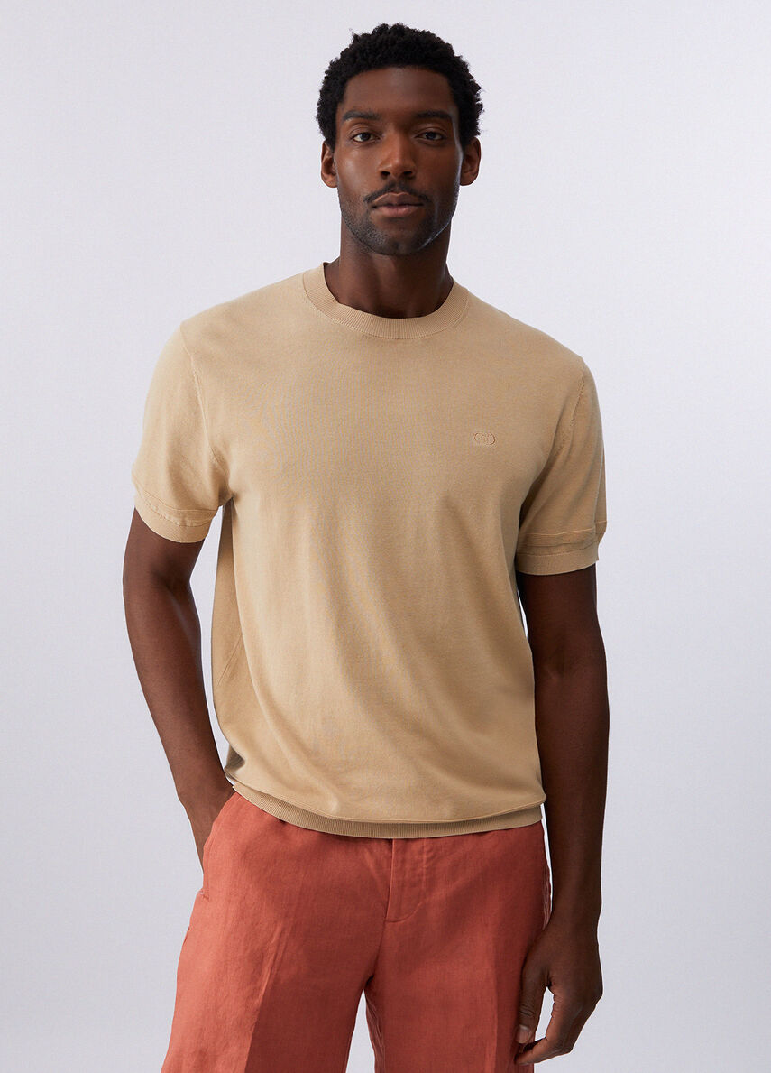 Cotton crepe T-shirt colour beige | Liu Jo