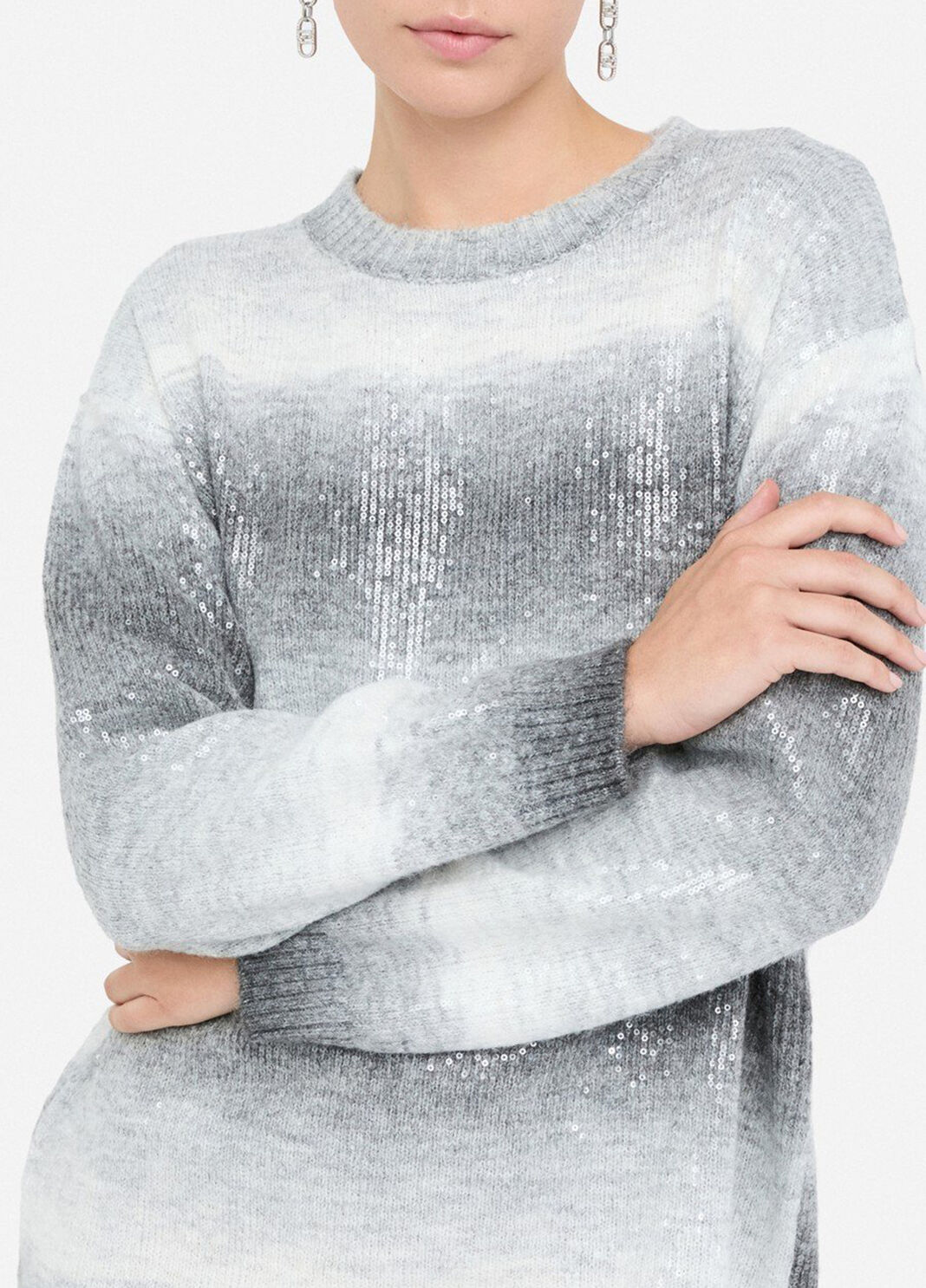 Robe en maille avec paillettes gris Liu Jo - large image number 2