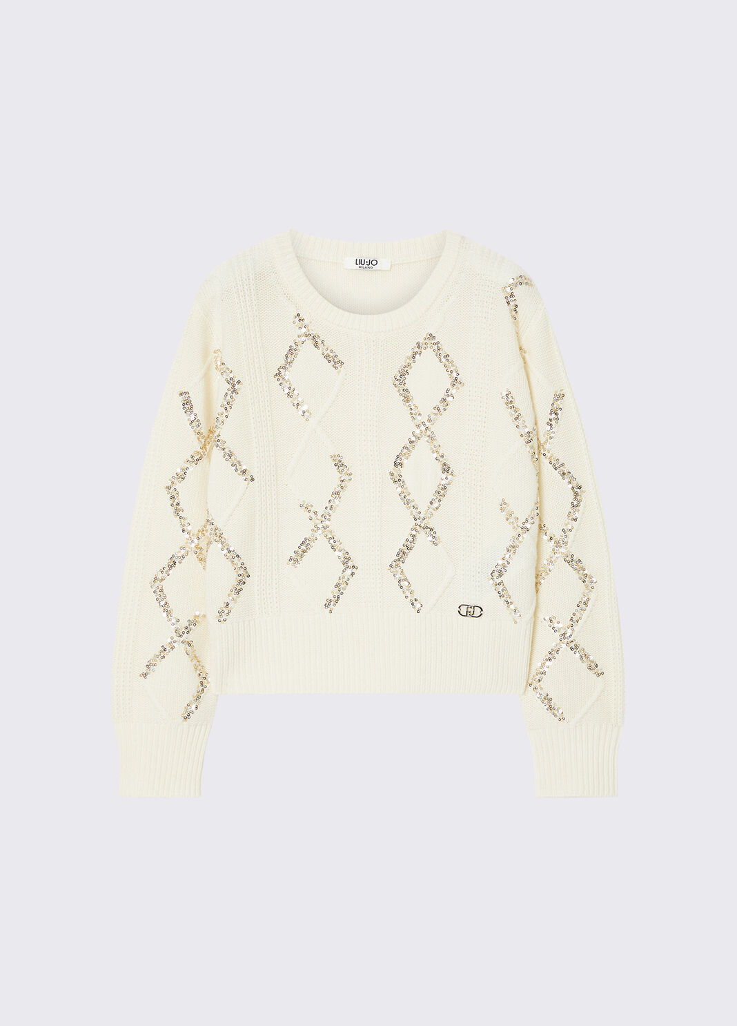Wool Sweater with Sequins white Liu Jo - large image number 2
