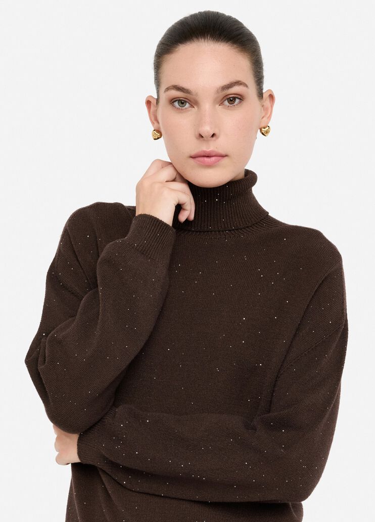 Pull à col roulé avec micro paillettes chocolat Liu Jo - medium Pull à col roulé avec micro paillettes chocolat Liu Jo - medium