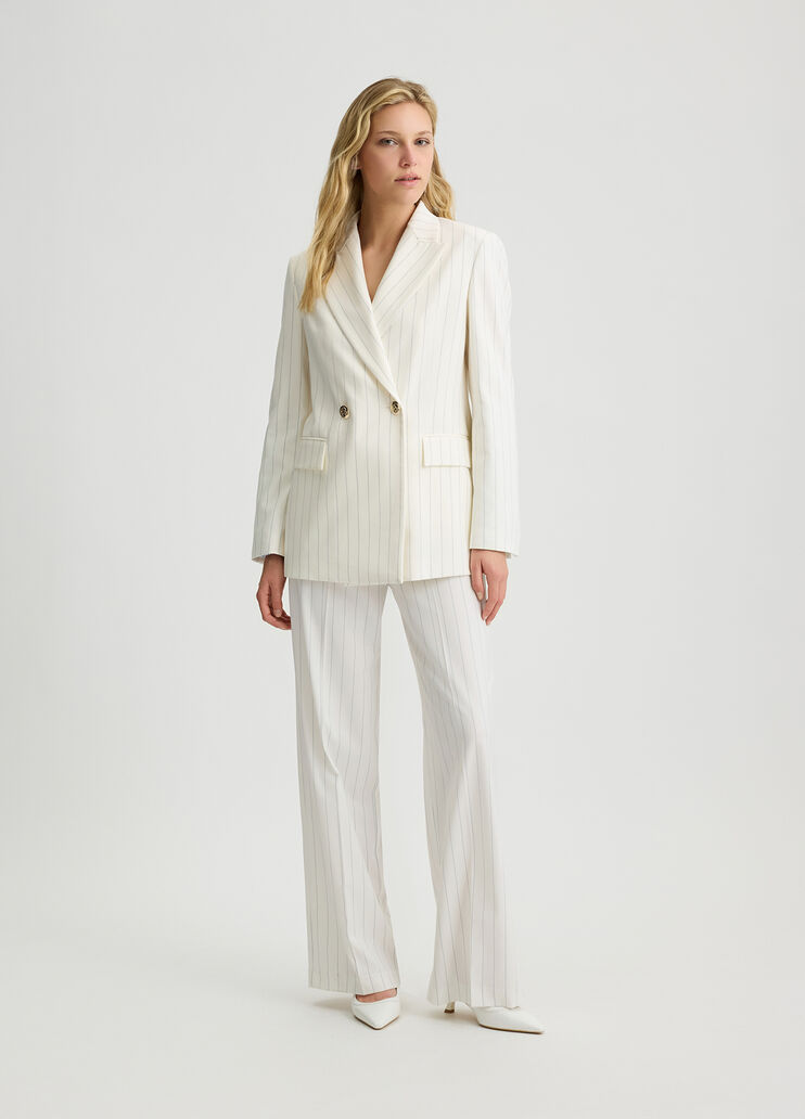 High-rise pinstripe trousers white Liu Jo - large image number 5