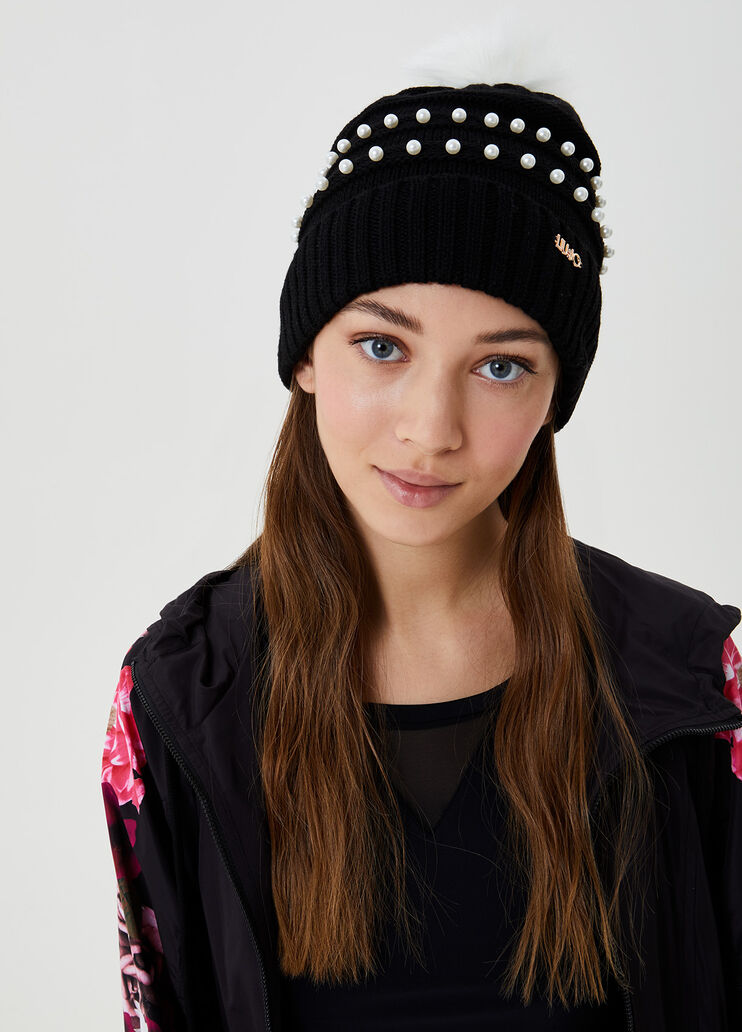 Beret with beads Black Liu Jo - large image number 1
