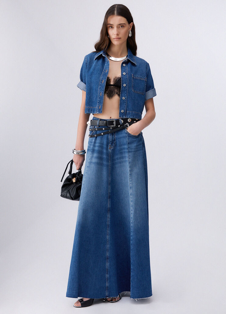 Langer Rock aus Denim Dunkles Denimblau Liu Jo - medium