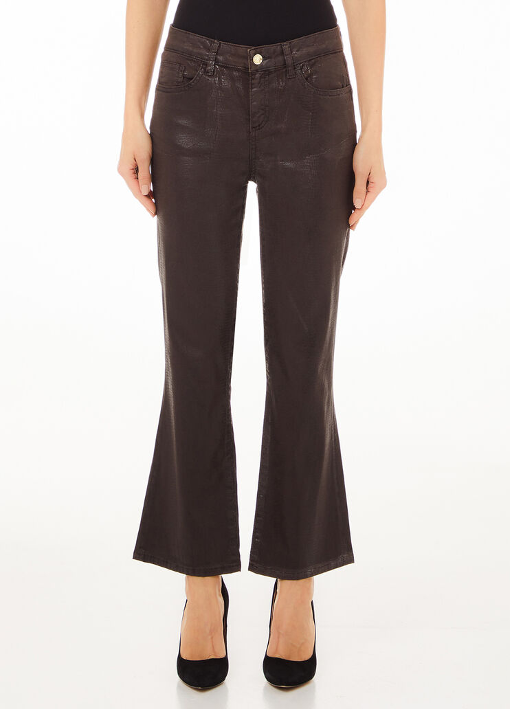 Printed satin trousers dark brown Liu Jo - large image number 0 Printed satin trousers dark brown Liu Jo - large image number 0