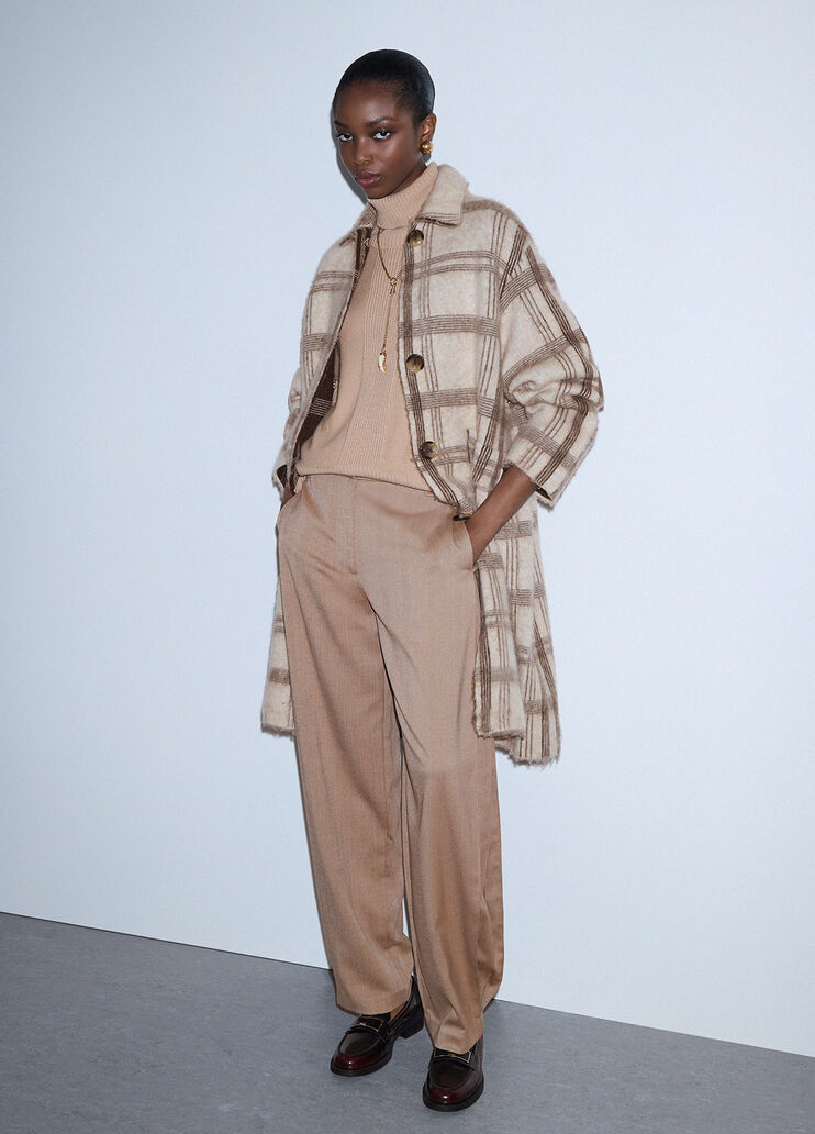 Cappotto jacquard in maglia spazzolata beige Liu Jo - medium