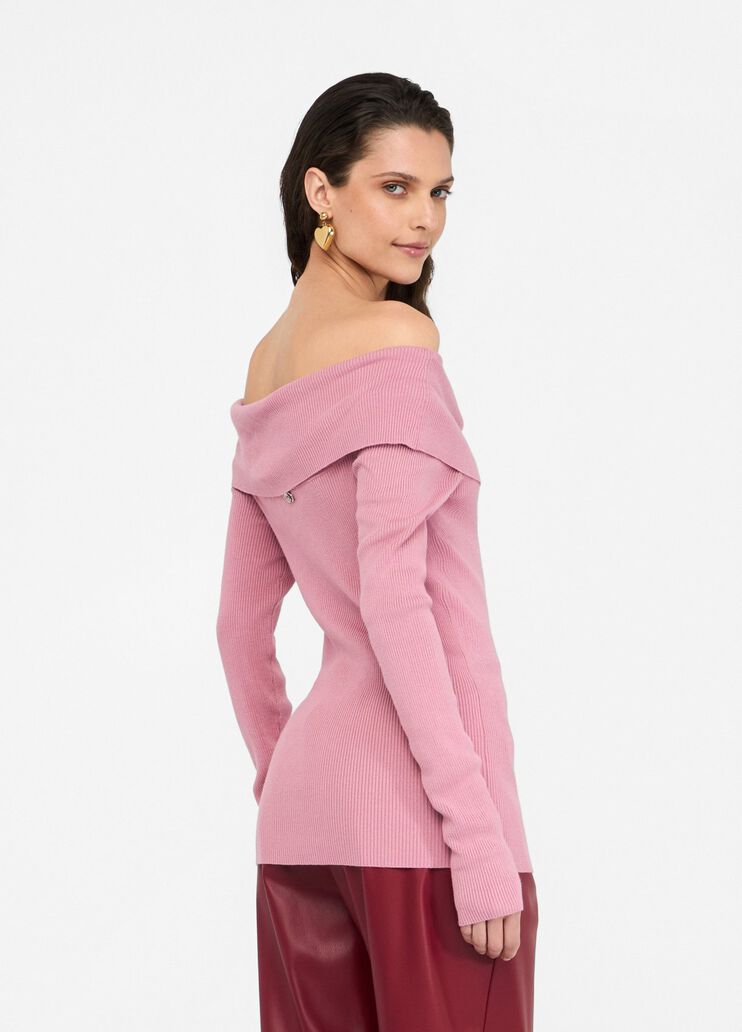Off-the-shoulder jumper pink Liu Jo - large image number 1 Off-the-shoulder jumper pink Liu Jo - large image number 1
