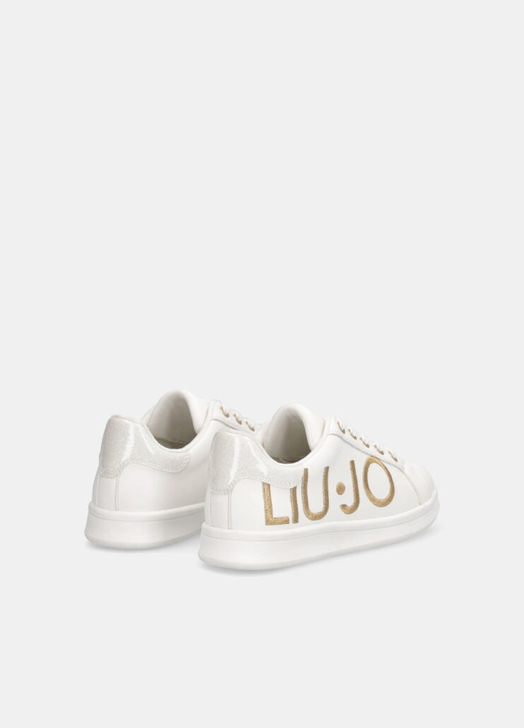 Sneakers with maxi glitter logo white Liu Jo - large image number 2