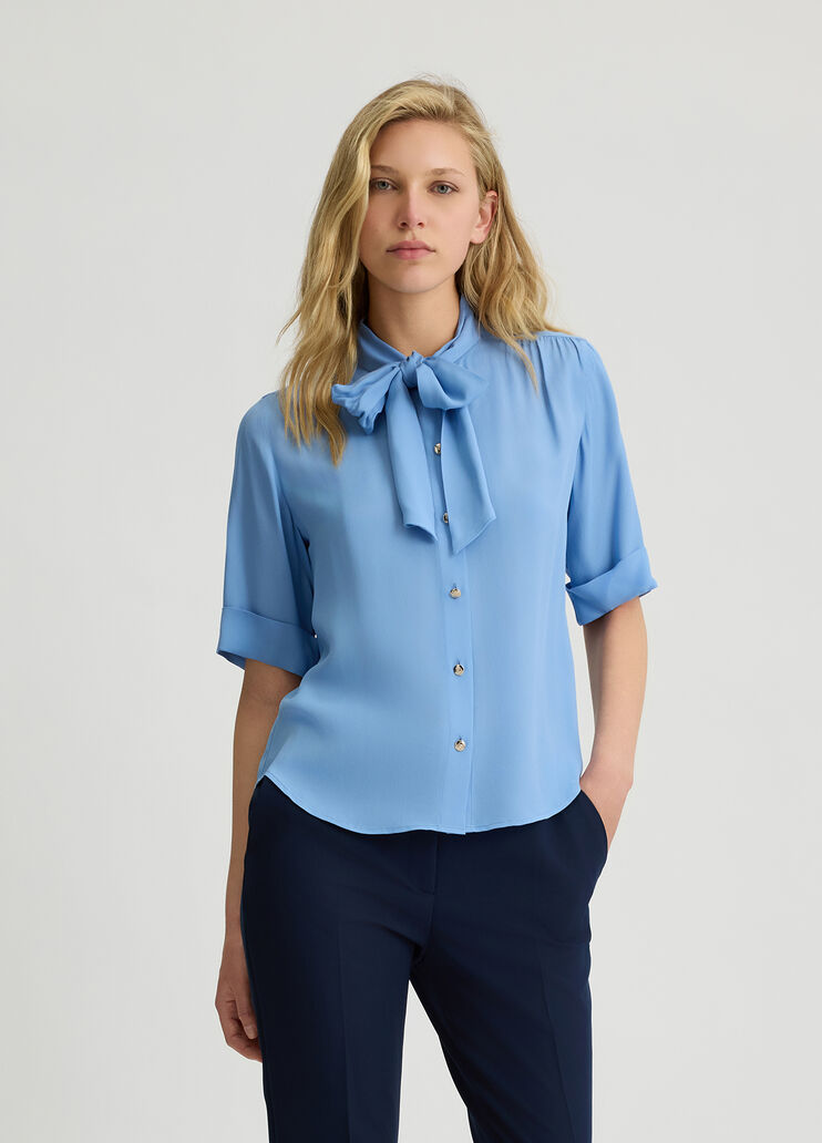 Crêpe de chine shirt blue Liu Jo - medium