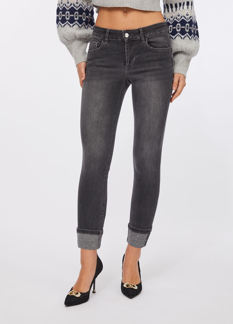 Skinny jeans with turn-ups grey denim Liu Jo - large image number 0