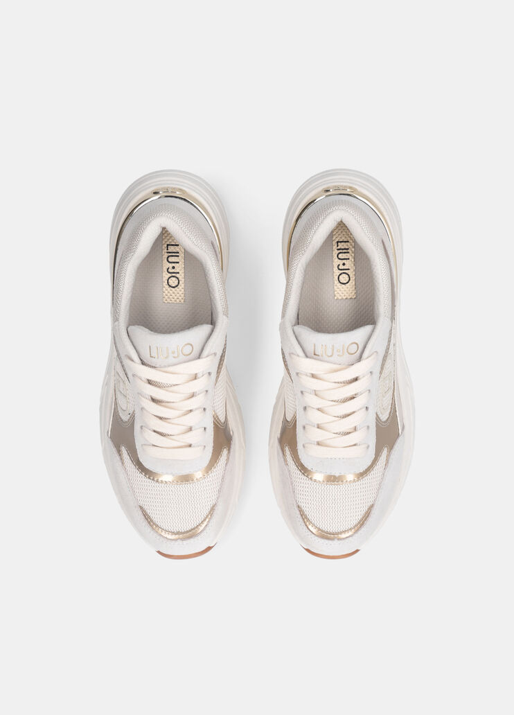 Suede and mesh sneakers white Liu Jo - large image number 4 Suede and mesh sneakers white Liu Jo - large image number 4