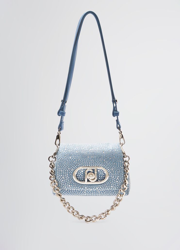 Small denim LaPuffy bag with rhinestones light denim Liu Jo - medium Small denim LaPuffy bag with rhinestones light denim Liu Jo - medium