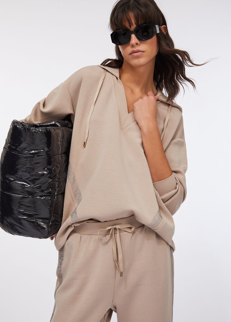 Felpa in scuba con cappuccio champagne Liu Jo - medium