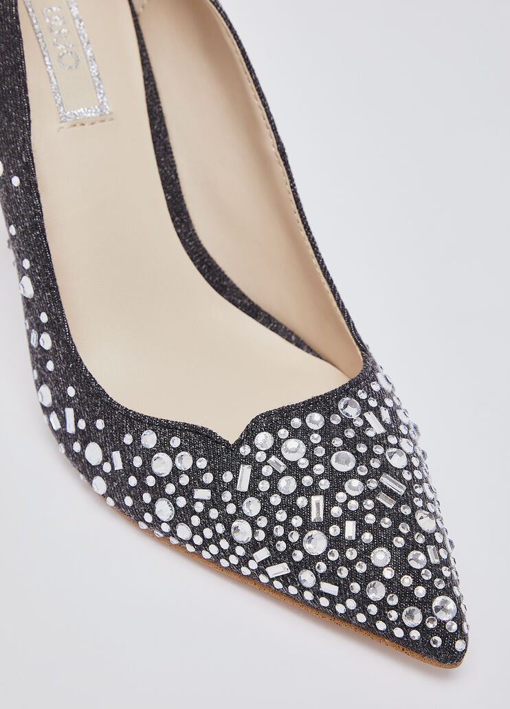 Pumps aus Denim mit Schmucksteinen Grau Liu Jo - large image number 4