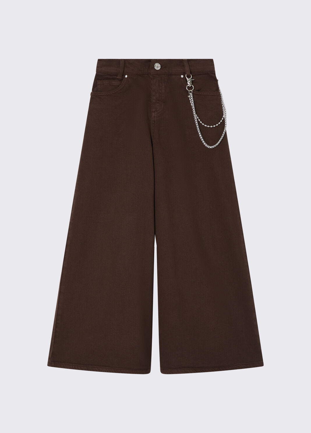 Wide-leg trousers with chain chocolate Liu Jo - large image number 2