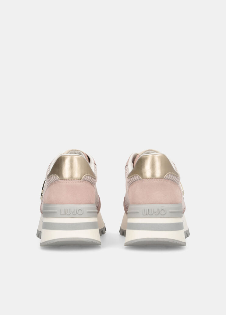 Suede and mesh sneakers nude Liu Jo - large image number 7