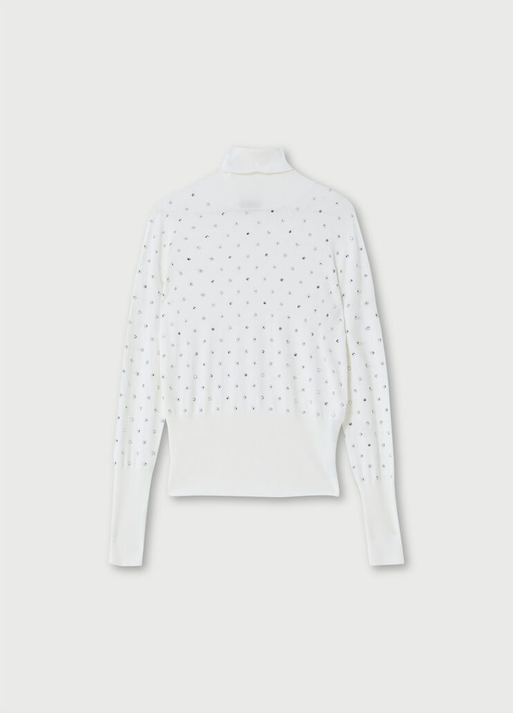Turtleneck with gemstones White stars Liu Jo - large image number 4 Turtleneck with gemstones White stars Liu Jo - large image number 4