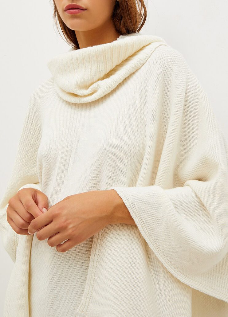 Poncho with fringes cream Liu Jo - large image number 2