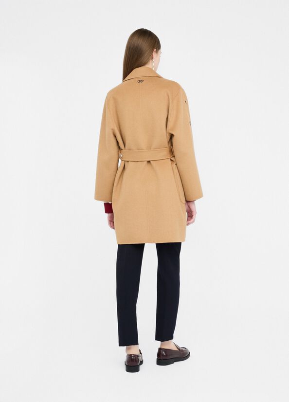 Wool coat with bejewelled embroidery sand Liu Jo - large image number 1