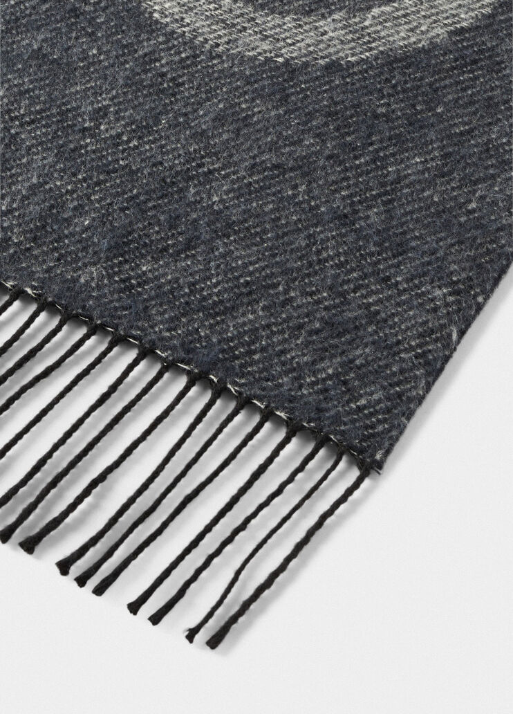 Cotton stole with logo dark blue Liu Jo - large image number 4 Cotton stole with logo dark blue Liu Jo - large image number 4