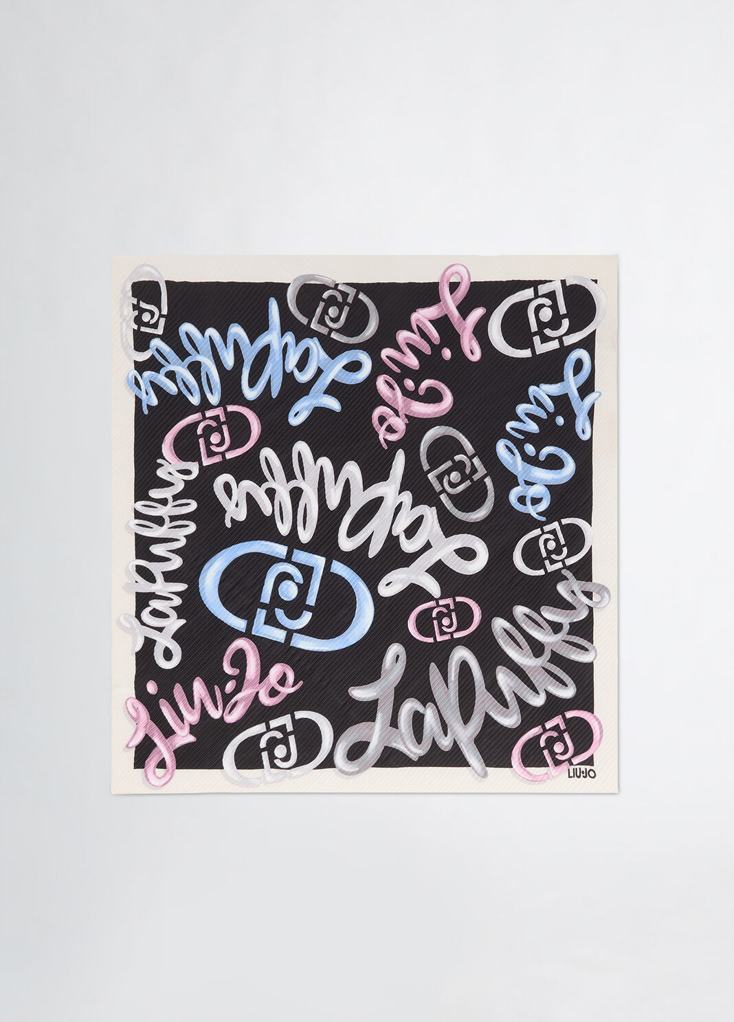Logo scarf black Liu Jo - large image number 5