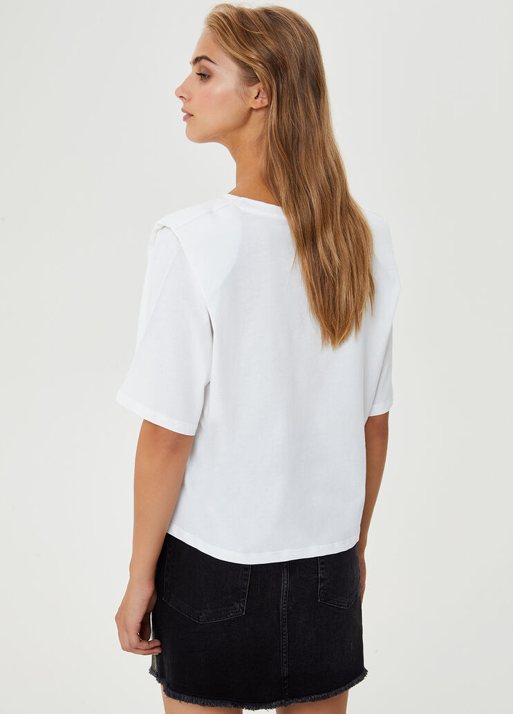 Футболка с подплечниками Молочный Liu Jo - large image number 1