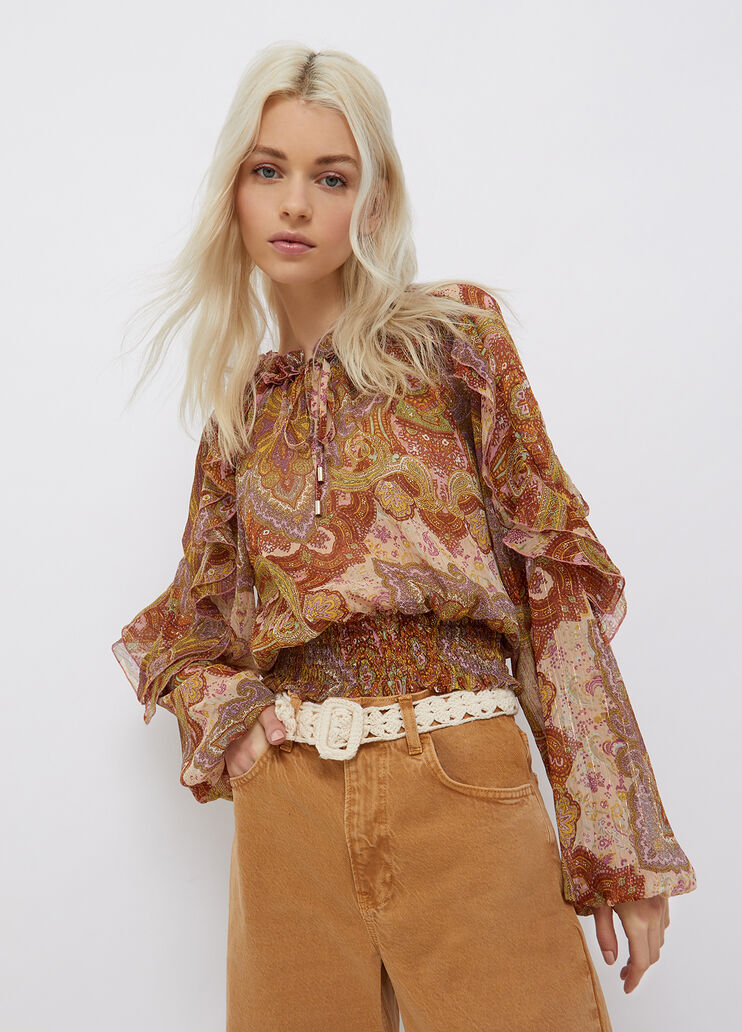 Cropped blouse with print pasley Liu Jo - large image number 0 Cropped blouse with print pasley Liu Jo - large image number 0
