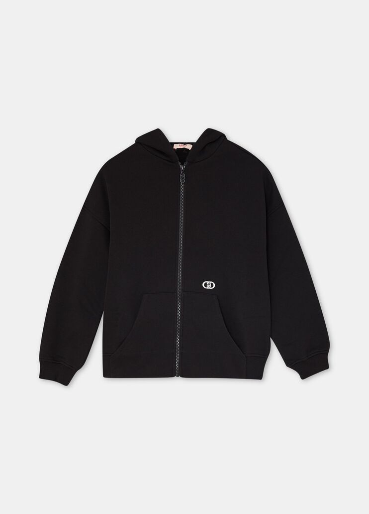 Sweatshirt aus Baumwolle mit Rei&szlig;verschluss Schwarz Liu Jo - medium