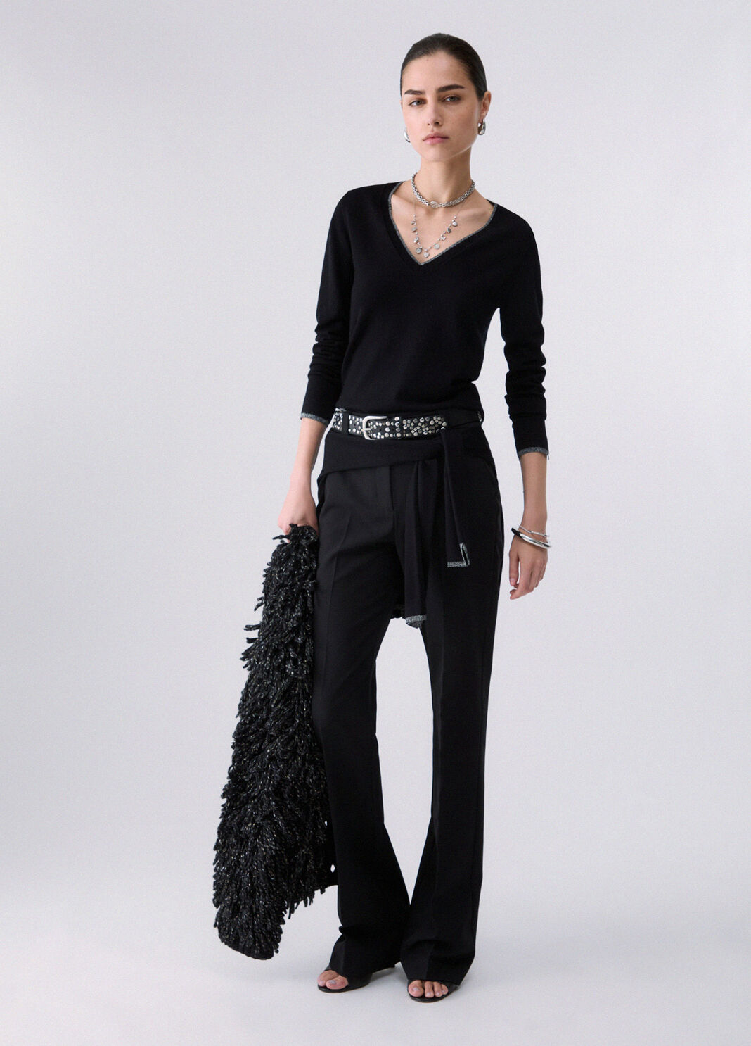 V-neck Sweater black Liu Jo - large image number 5