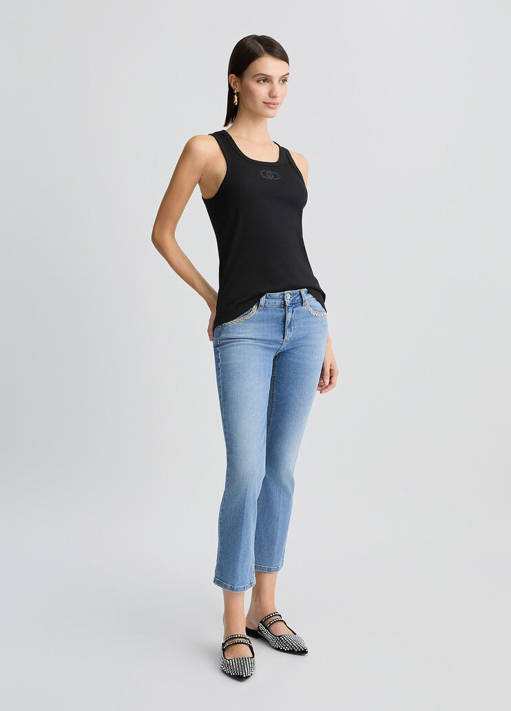 Bootcut jeans with rhinestones light denim Liu Jo - medium Bootcut jeans with rhinestones light denim Liu Jo - medium