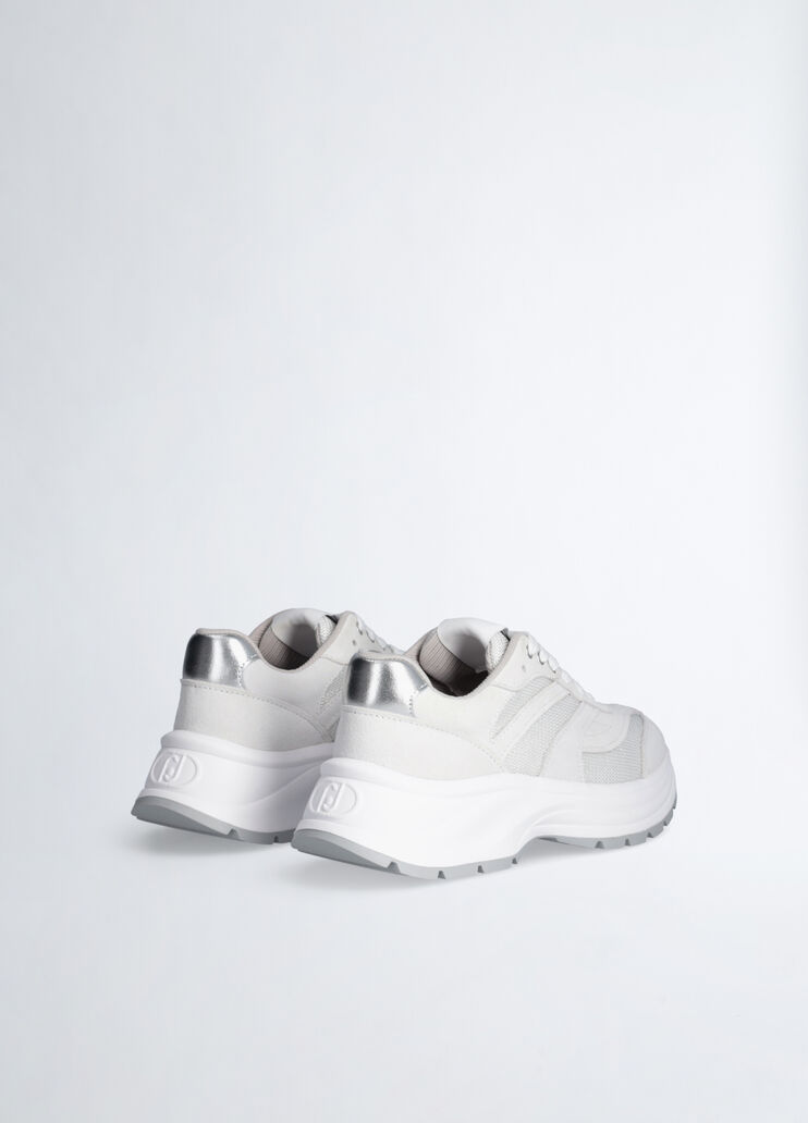 Sneakers in suede and brighty mesh off-white Liu Jo - large image number 3 Sneakers in suede and brighty mesh off-white Liu Jo - large image number 3