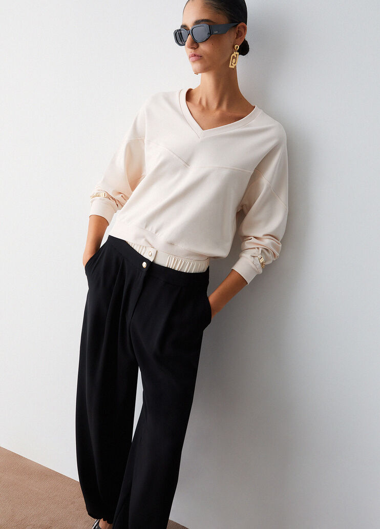 Sweatshirt with chain details champagne Liu Jo - medium