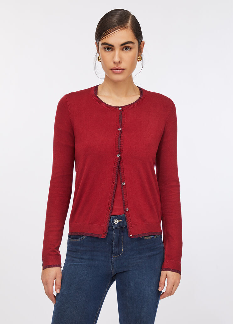 Cardigan mit Lurex®-Details Rot Liu Jo - large image number 0