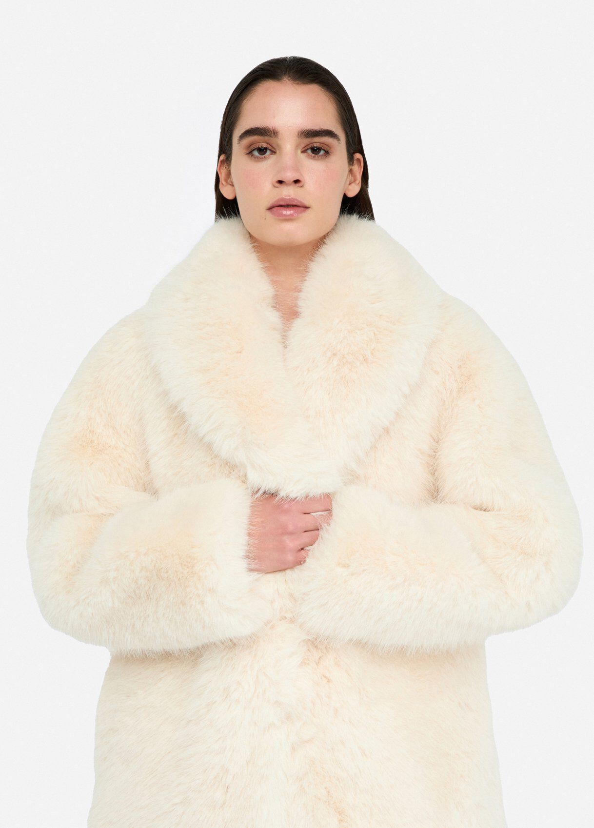 Faux fur coat colour milk | Liu Jo