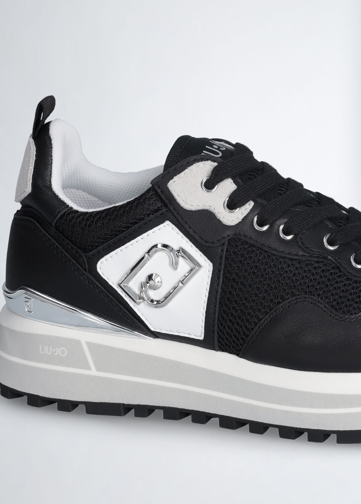 スニーカー LIU JO Woman Sneakers Black BA5013PX602 22222 Leather and mesh platform sneakers colour black | Liu Jo