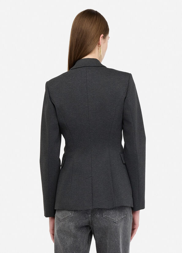 Blazer with brooch detail dark slate Liu Jo - large image number 1