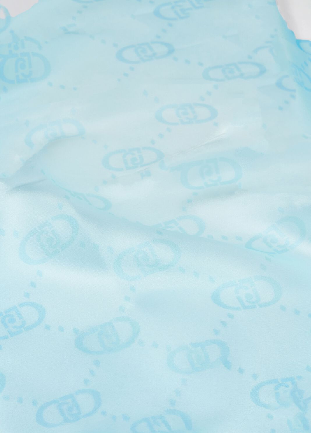 Shawl with logo light blue Liu Jo - large image number 4
