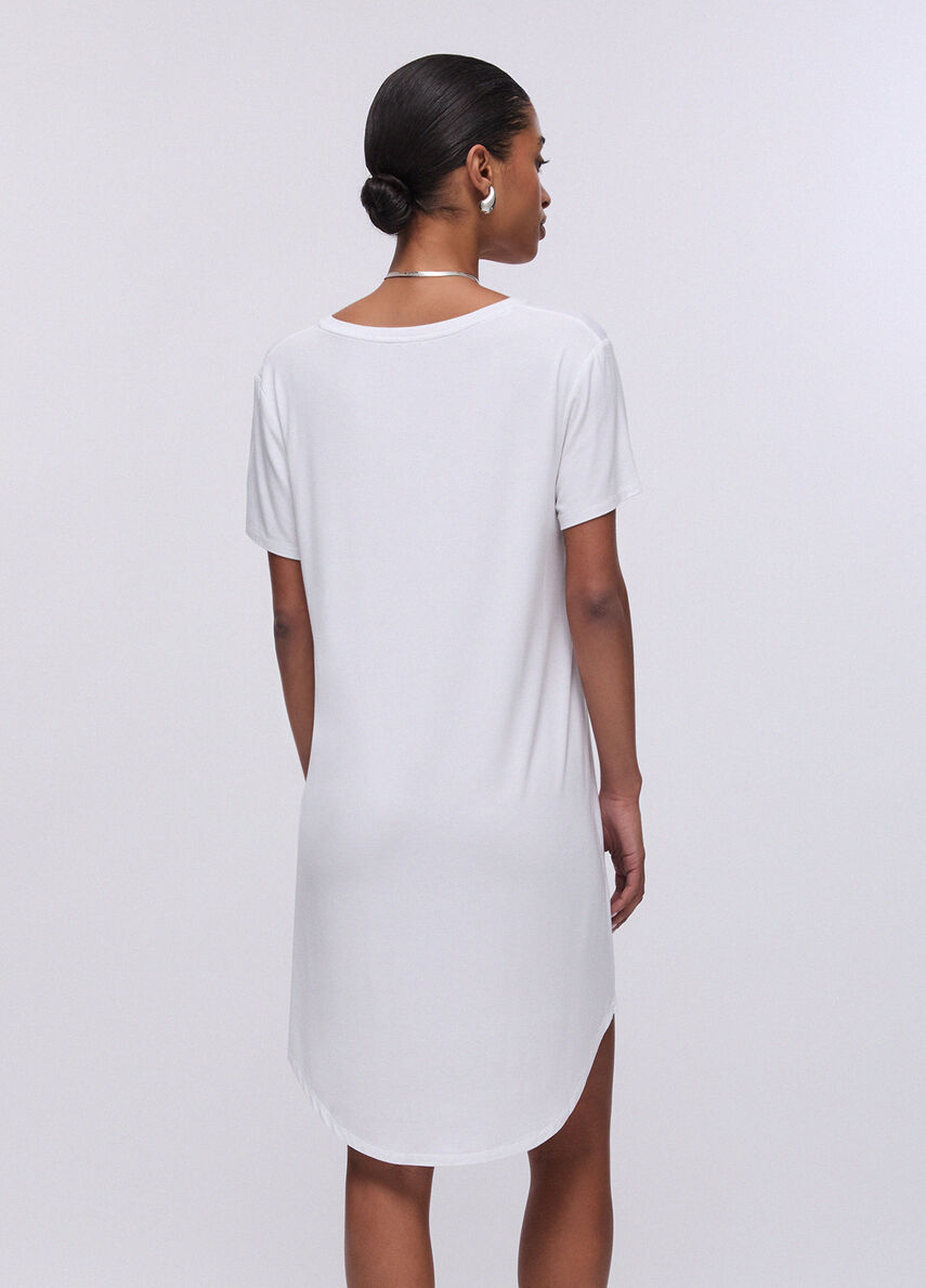 Short jersey dress colour white